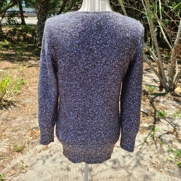 White House Black Market V-Neck Sequin Tunic Knit Sweater - Picture 3 of 8